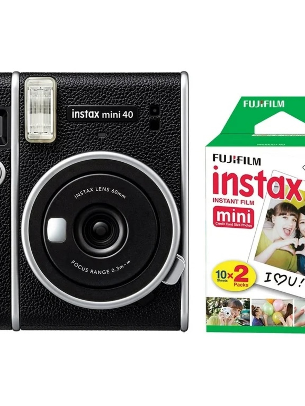 Fujifilm Instax Mini 40 Instant Camera - Black with Silver Accents